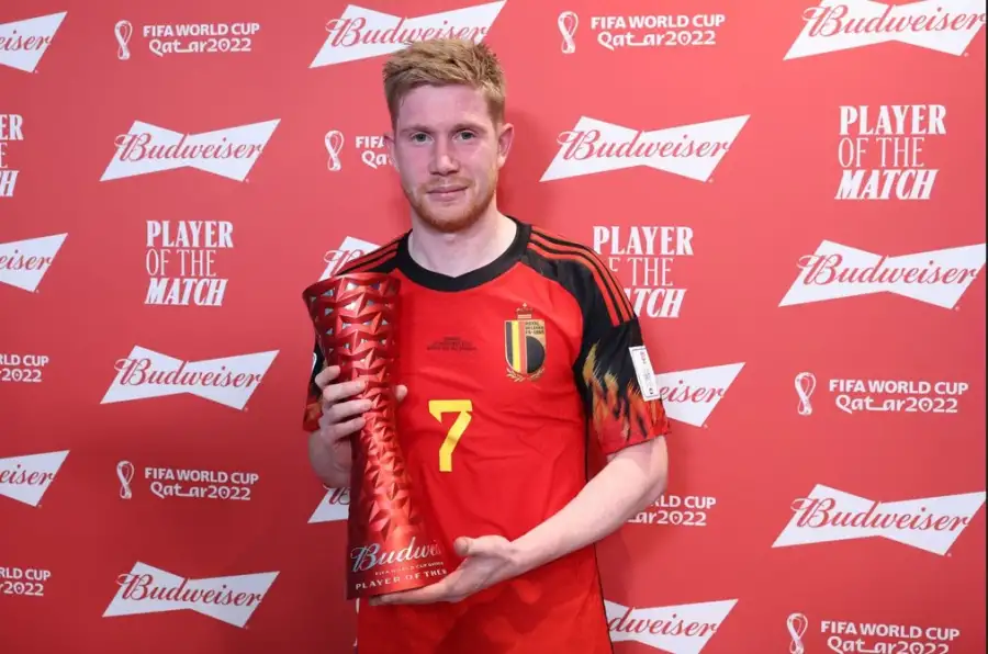 مونديال 2022.. دي بروين أفضل لاعب في مباراة بلجيكا وكندا