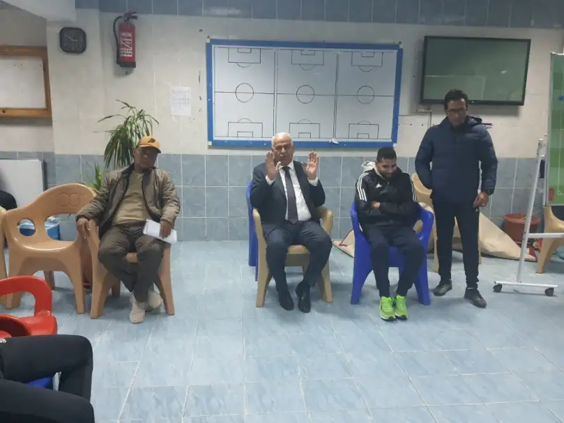 مؤمن زكريا يظهر في جلسة تقديم الجهاز الفني الجديد لسموحة