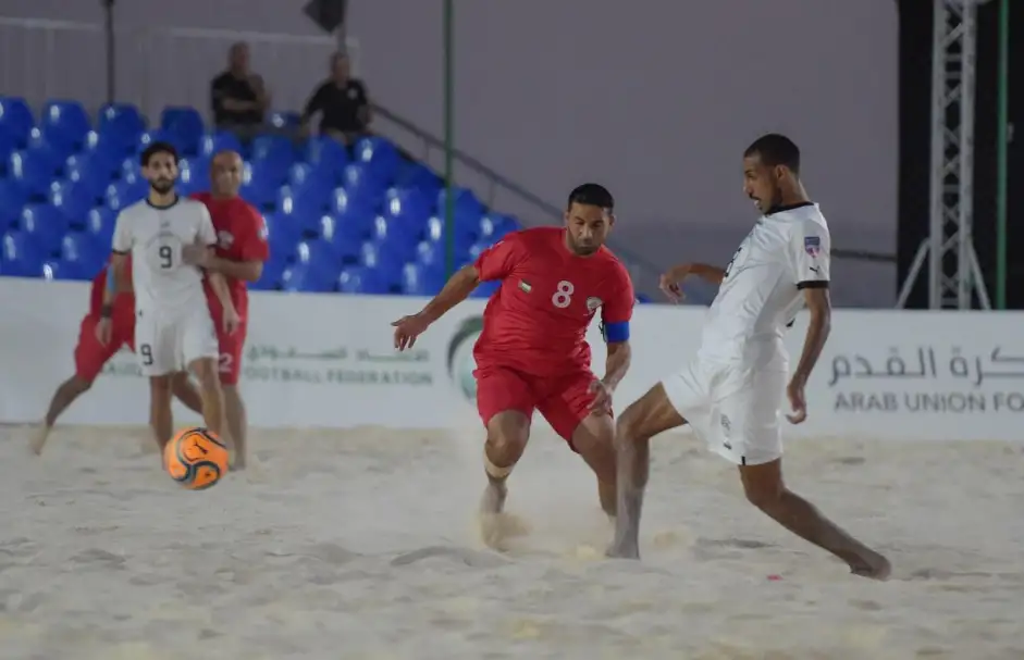 منتخب الشاطئية يتأهل إلى نهائي كأس العرب بعد الفوز علي فلسطين