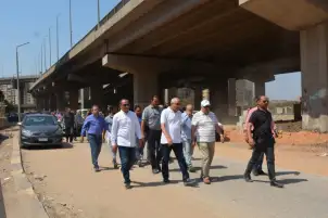محافظ الجيزة يعاين مواقع إنشاء الدورانات بترعة المريوطية فيصل