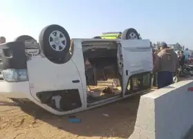 مصرع شخص وإصابة 13 فى انقلاب ميكروباص ببورسعيد