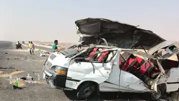 إصابة 5 أشخاص جراء حادث انقلاب ميكروباص في البدرشين