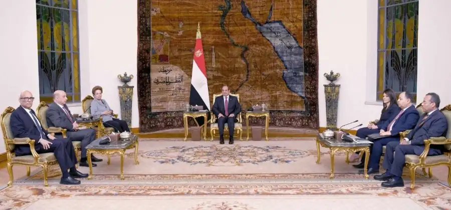 السيسي يؤكد اعتزاز مصر باستضافة الملتقى الدولي الأول لبنك التنمية الجديد الذي يعقد بالعاصمة الإدارية