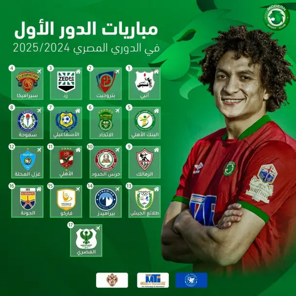 مباريات فريق مودرن سبورت للموسم الجديد في مسابقة الدوري المصري الممتاز
