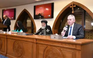 البابا تواضروس الثاني يشهد احتفالية الجمعية البرلمانية للأرثوذكسية بإطلاق النسخة العربية من كتاب آجيا صوفيّا