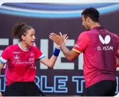 عمر عصر وهنا جودة يحصدان فضية زوجي مختلط تنس الطاولة بدورة البحر المتوسط